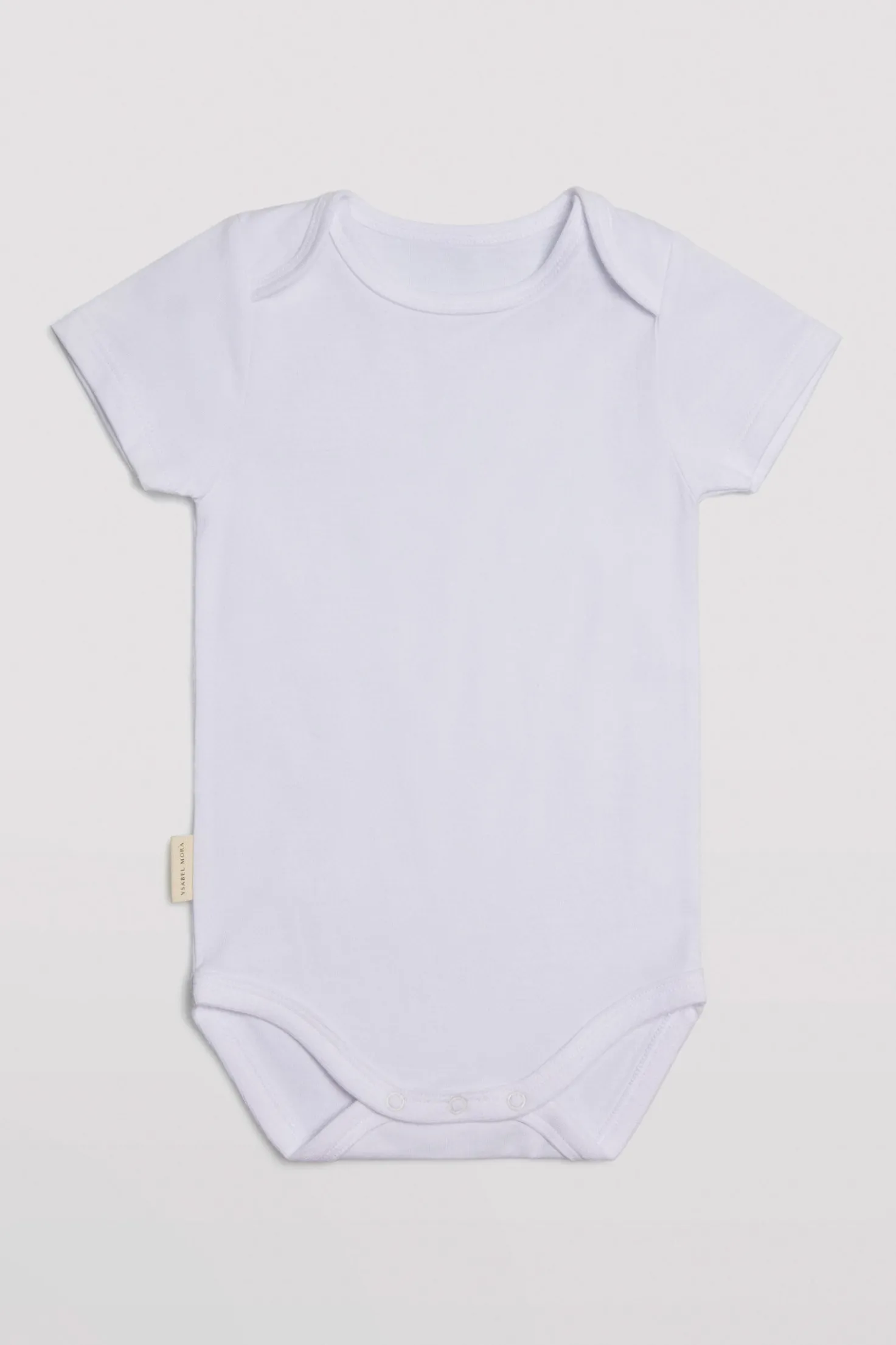 Body bebé básico manga corta solapas blanco