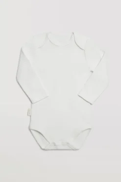 Body bebé básico manga larga solapas blanco