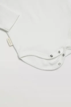 Body bebé básico manga larga solapas blanco