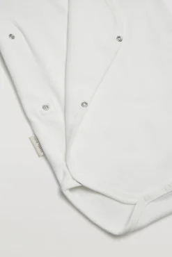 Body bebé básico manga larga cruzado blanco