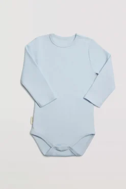 Body bebé básico manga larga celeste