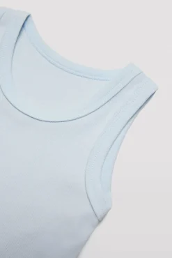 Body bebé básico tirantes anchos celeste