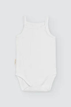 Body bebé básico tirantes finos blanco