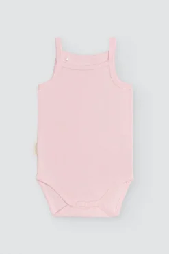 Body bebé básico tirantes finos rosa