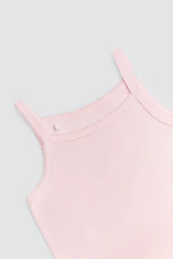 Body bebé básico tirantes finos rosa