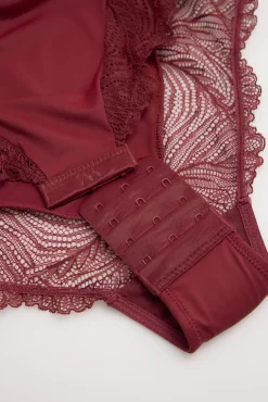 Body lencero manga larga espalda abierta granate