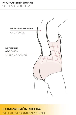 Body reductor con aro espalda abierta negro