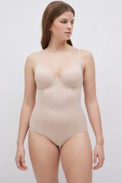 Body reductor encaje media compresión copa C nude