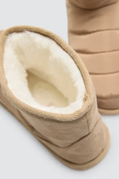 Botas de casa acolchada con forro de pelo