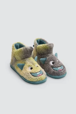 Botas de casa infantiles monstruo con detalles 3D
