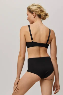 Braga alta algodón orgánico negra