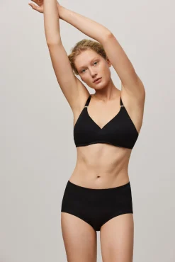 Braga alta algodón orgánico negra