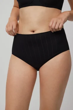 Braga alta canalé negro