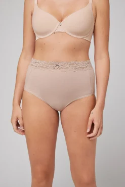 Braga alta de control detalle encaje nude