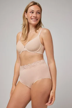 Braga alta de control detalle encaje nude