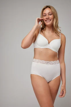 Braga alta de control detalle encaje blanco