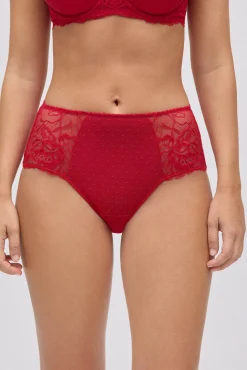 Braga alta encaje rojo