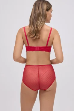 Braga alta encaje rojo