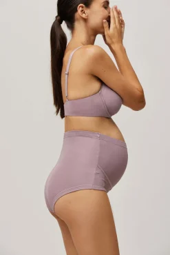 Braga alta premamá regulable lila