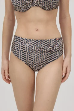 Braga bikini reductora alta estampada con brillo