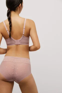 Braga maxi invisible con encaje rosa