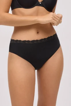 Braga midi algodón con encaje negro