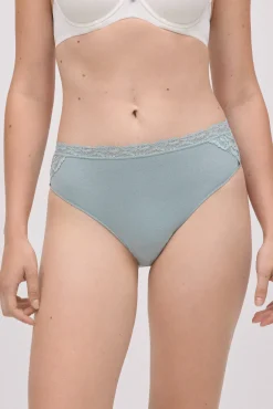 Braga midi algodón con encaje verde