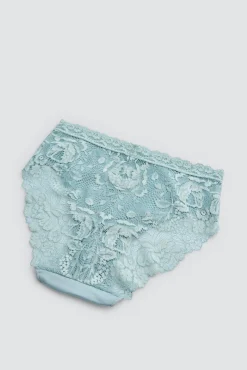 Braga midi algodón con encaje verde