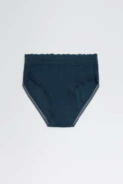 Braga midi canalé con encaje marino