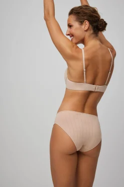 Braga midi canalé nude