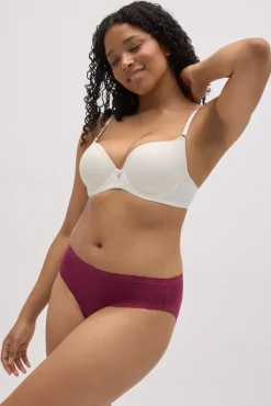 Braga midi detalles encaje granate