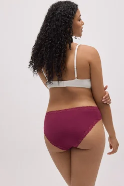 Braga midi detalles encaje granate