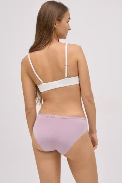 Braga midi elástica con encaje lila
