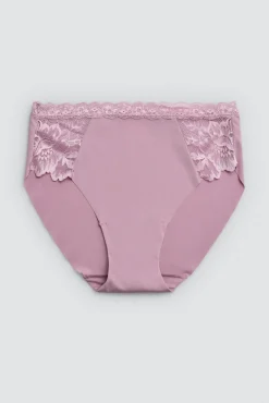 Braga midi elástica con encaje lila