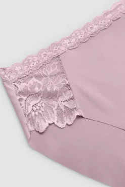 Braga midi elástica con encaje lila