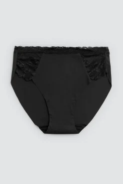 Braga midi elástica con encaje negro