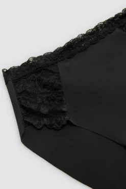 Braga midi elástica con encaje negro