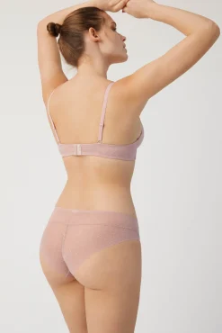 Braga midi invisible con encaje rosa