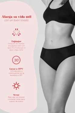 Braga midi menstrual negro