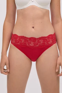 Braga midi mujer encaje rojo