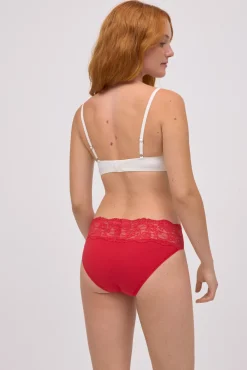 Braga midi mujer encaje rojo