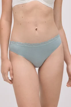 Braga mini algodón con encaje verde