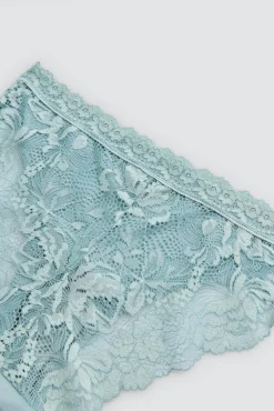 Braga mini algodón con encaje verde