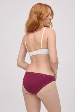 Braga mini detalles encaje granate