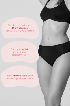 Braga mini menstrual negra