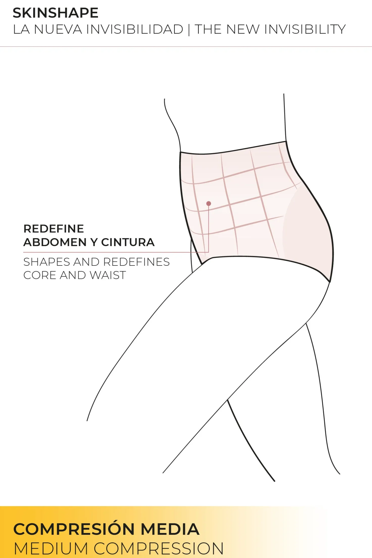 Braga reductora alta láser compresión media nude
