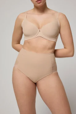 Braguita alta reductora tejido de tul compresión media nude