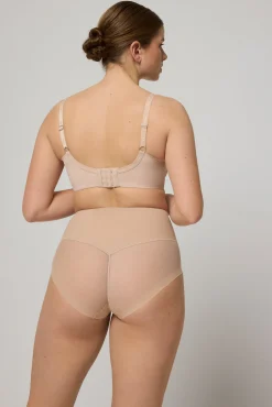 Braguita alta reductora tejido de tul compresión media nude