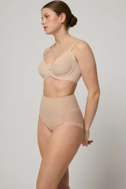 Braguita alta reductora tejido de tul compresión media nude