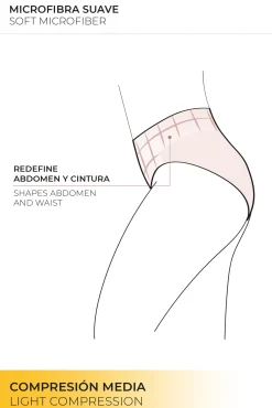Braguita reductora tejido de tul compresión media nude